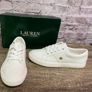 Ralph Lauren women’s sneakers white canvas new size 8